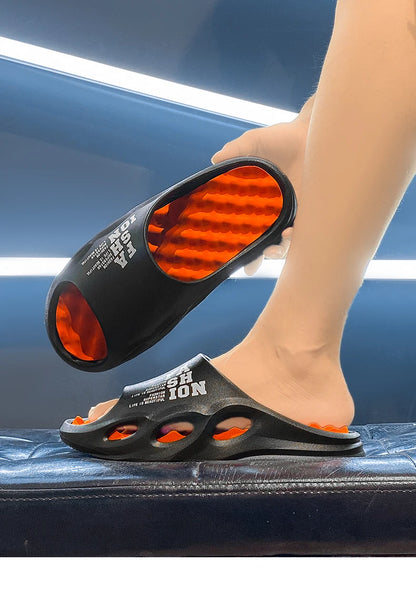 Herren-Mode-Massage-Slipper, Indoor/Outdoor-Sandalen, Strand-Flip-Flops, dicke Sohle, Herren-Slides, Sommer-rutschfeste Herren-Dusch-Slipper