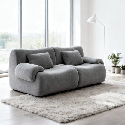 79" knochenloses Cloud Sofa, modulares Ecksofa mit Wurfkissen, tiefes Ecksofa 2-Sitzer für Wohnzimmer