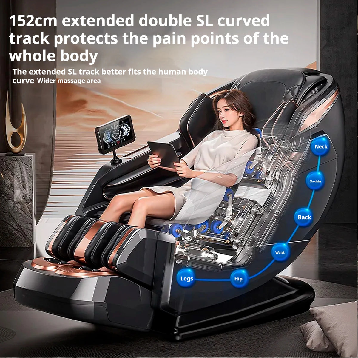 4D SL-Track Zero Gravity Full Body Air Massage Chair Luxury Electric Massager Sofa with 3 Year Warranty for Home