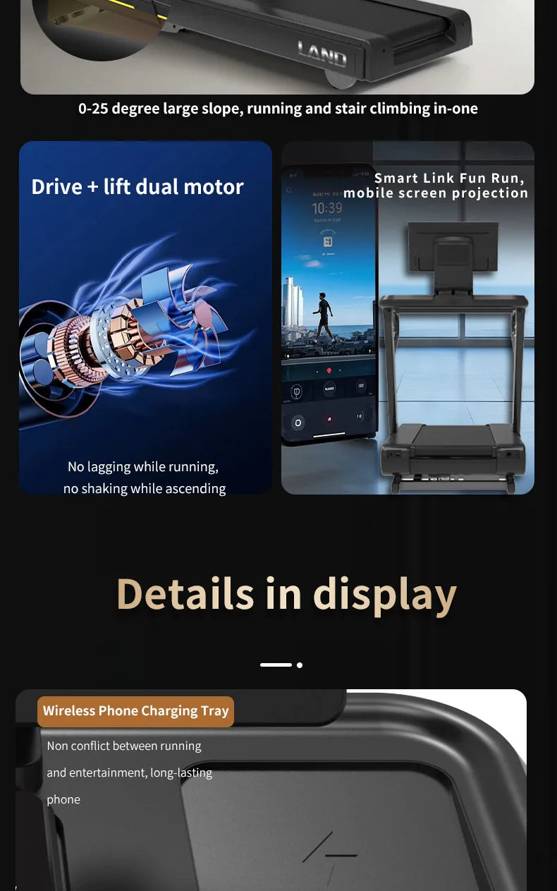 2025 Neues Design Kommerzielles Laufband Cardio-Trainingsgeräte Fitnessstudio Spiegel-Laufband für Bodybuilding