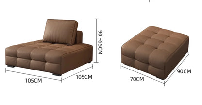 Modern Minimalistisches neues Leder Wohnzimmer Lawrence Italienisches leichtes Luxus gerades L-förmiges modulares Faules Weiches Tatami Lounge Sofa