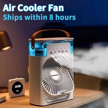 3-in-1 Portable Air Conditioner Fan with LED Night Light – Mini Air Cooler & Humidifier for Home/Office