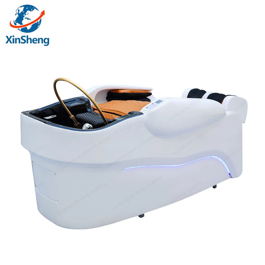 XinSheng Integriertes Haarwasch- und Massagebett mit Kopf-SPA-Begasungsmaschine Friseursalon Kommerzielles elektrisches Möbel