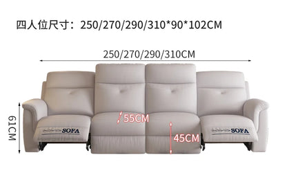 Komfortabler elektrischer Relaxsofa-Schnittsofa aus Leder, echtes einziehbares kombiniertes Schlafsofa, umwandelbares Divano Letto Möbel