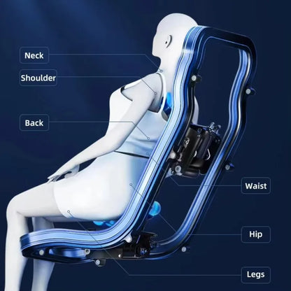 Massagesessel 5d Zero Gravity mit Heizung 2023 4d Massagesessel Kabelloses Telefonladegerät