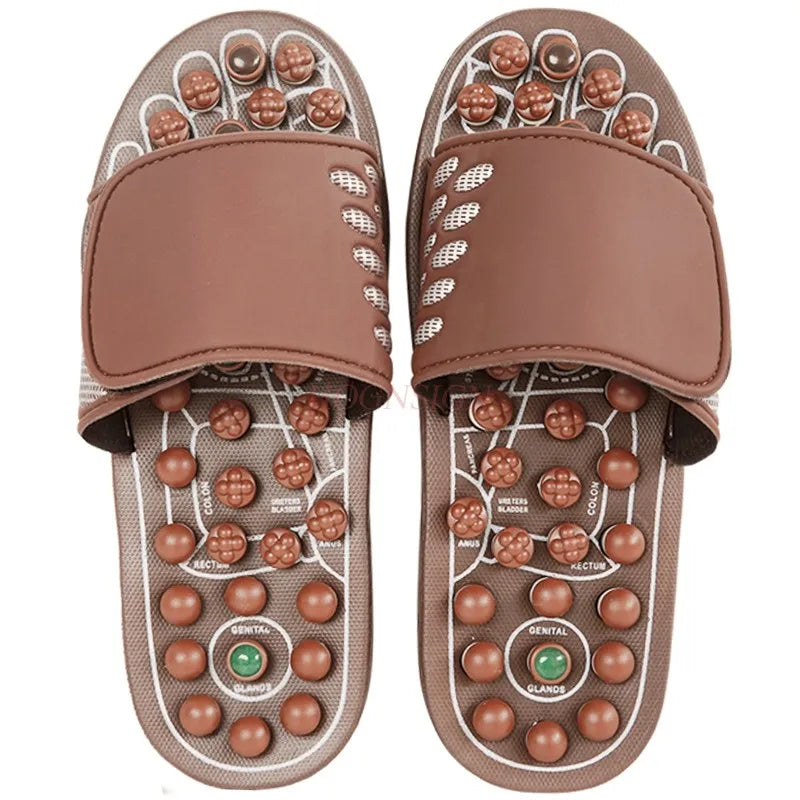 Massageslipper, Jade-Akupunkt-Fußtherapieschuhe, rutschfeste Haussandalen, Massage-Schuhe für Herren und Damen