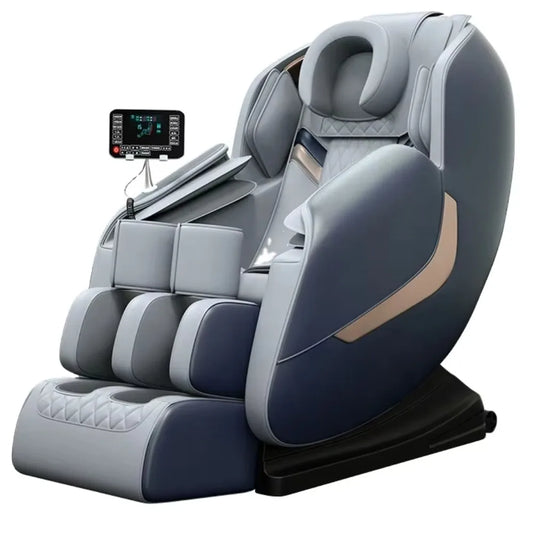 Luxuriöser tragbarer Massagesessel, Zero Gravity Ganzkörper mit Fußrollen & Musik | Elektrisches Entspannungs- und Unterhaltungssystem