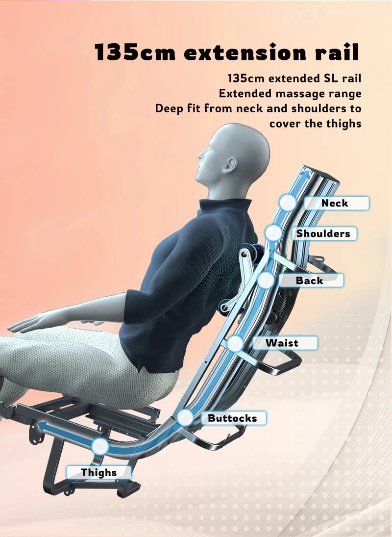 4D Zero Gravity Massage Chair with SL-Track/AirBag & 3D Body Scan - Dual Core Electric Recliner Sofa for Home Office