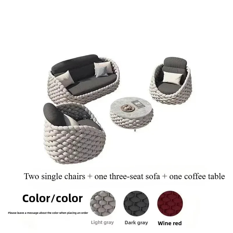 Outdoor Rattan Sofa Hofkombination Doppelstuhl Freizeit Terrasse Villa Wohnzimmer Balkon Outdoor Sitzmöbel Haus