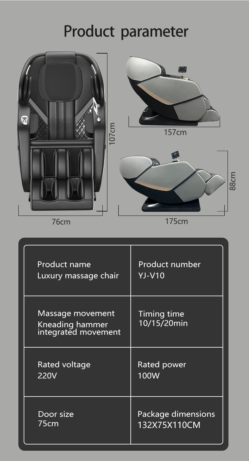 OEM Modern Shiatsu Massager Blood Circulation SL Track Full Body Luxury 4d Ai Zero Gravity Massage Chair