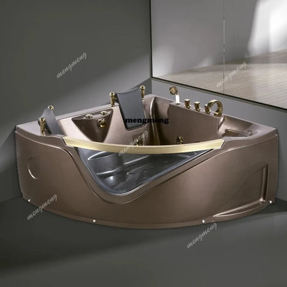 Badezimmerwand-Eck-Whirlpool Badewanne Chromotherapie Indoor Spa Doppel Personen Surf-Massagebadewanne