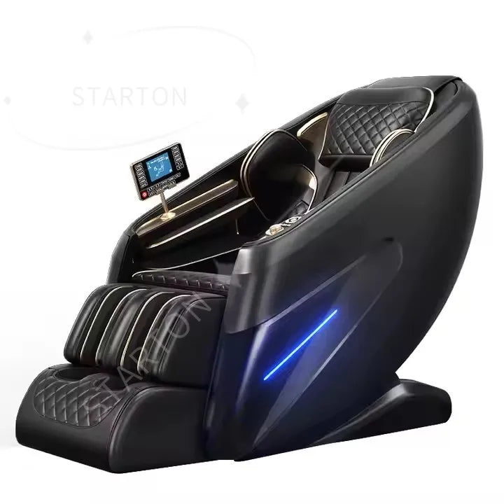 Home Use Smart Automatic Full Body SL Track Massage Chair with 3D Robot Arm Body Manipulator Long Rail PU Leather Material