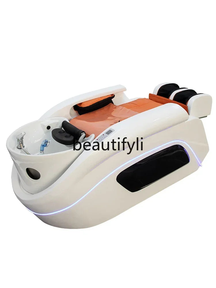 ss D Automatic Intelligent Electric Massage Shampoo Bed Barber Shop Ceramic Basin Flush Bed Hair Salon