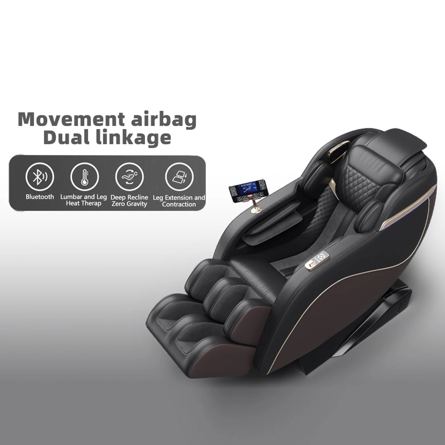 Luxus trifft auf Technologie! Schwereloser Massagesessel mit SL-Schiene, Shiatsu, beheizter Rücken- & Wadenmassage, Fußrollen,