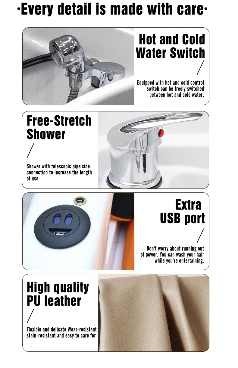 Japanisches Head Spa Salon Equipment Bett Elektrisches Massage-Head-Spa-Therapie-Shampoo-Massagebett