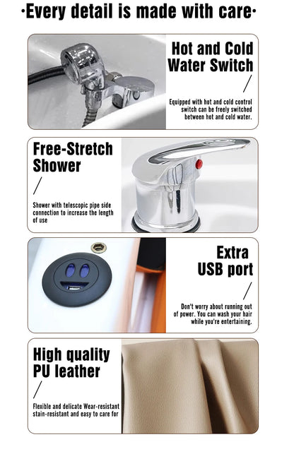 Japanisches Head Spa Salon Equipment Bett Elektrisches Massage-Head-Spa-Therapie-Shampoo-Massagebett