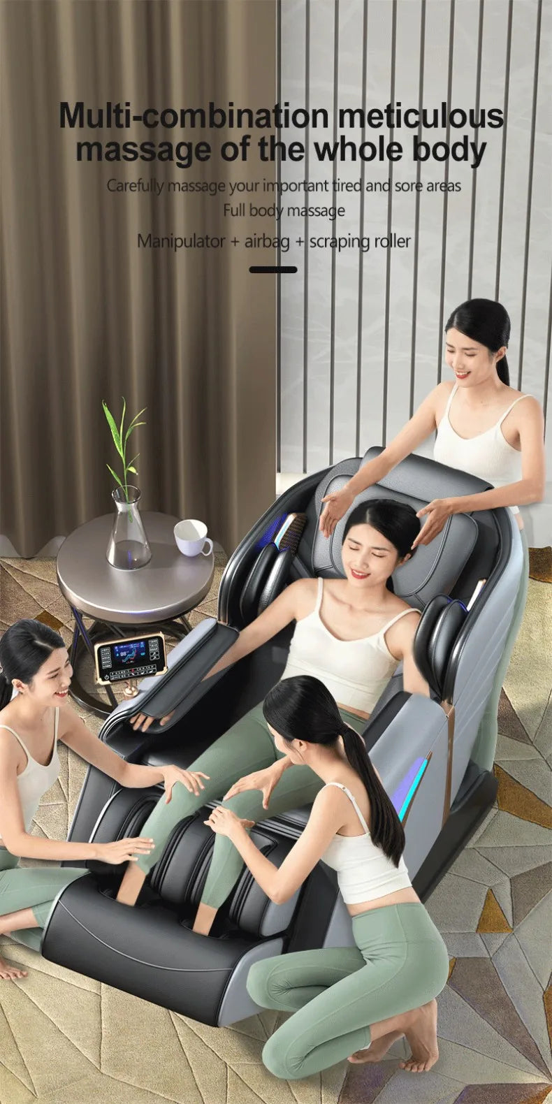 Massagesessel Ganzkörper Zero Gravity Shiatsu SL Track Airbag-Massage 3 Jahre Garantie Elektrische Massagesessel für Büromassage