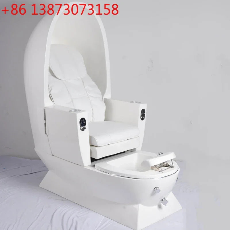 Fauteuil de pédicure en forme d'œuf, style moderne, design neuf, confortable, mobilier de spa pour les pieds avec matériaux de haute qualité