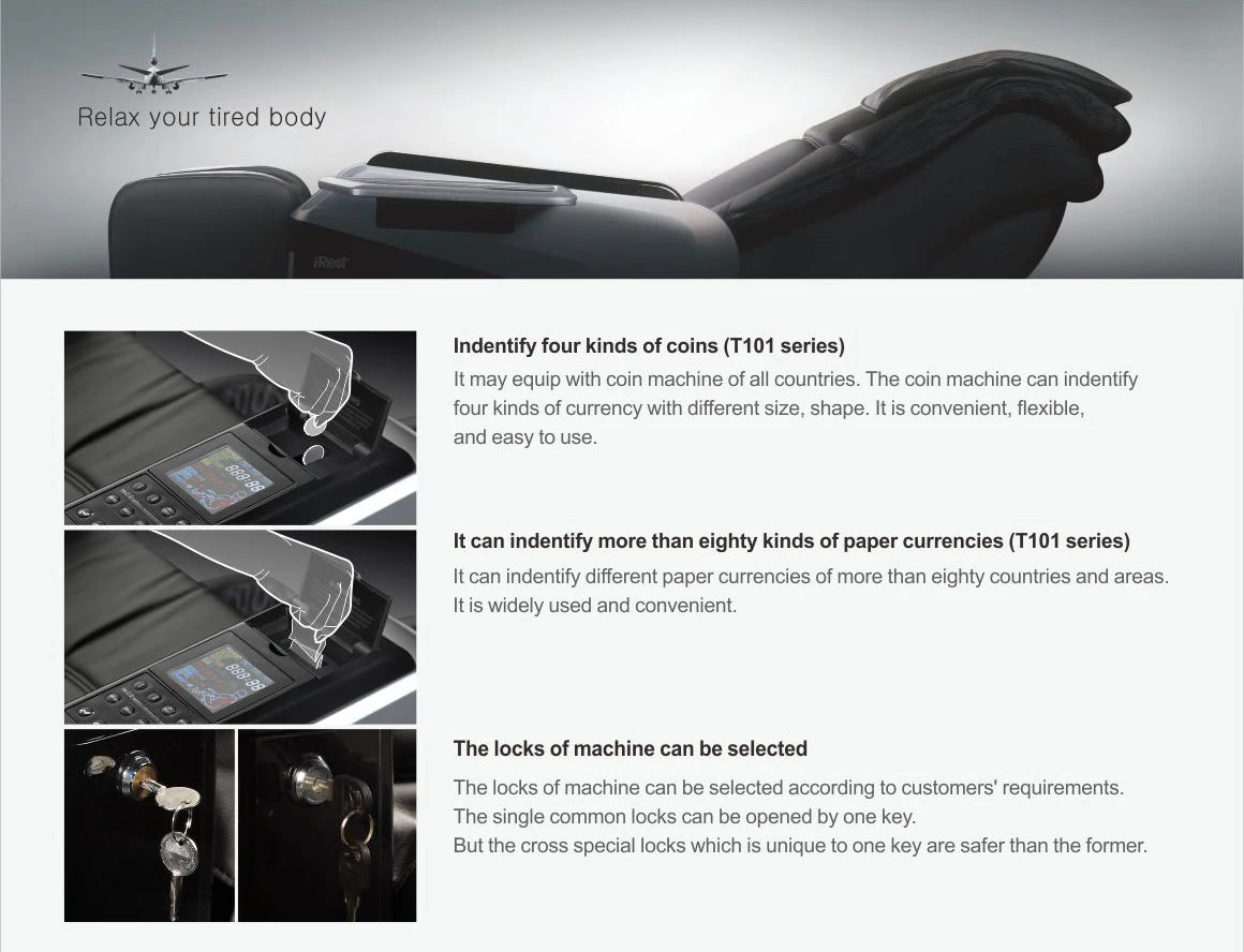 Luxury IRest T102 3D Zero Gravity Coin Back Legs Waist Airbags Massage Chair with Dropshipping Service