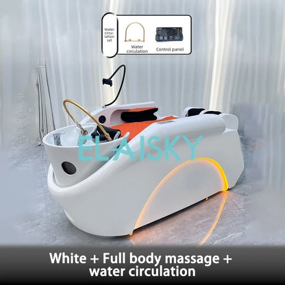 Hair Salon Bed Multi Functional Luxurious Full Body Shampoo Bed Automatic Space Capsule Intelligent Electric Massage Bed Chairs