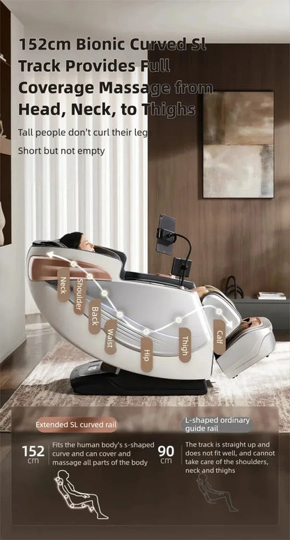 3 Jahre Garantie Elektrischer Massagesessel Intelligente Sprachsteuerung Kneten 6D+6D Dual Core Ganzkörperairbag Zuhause 3D Thai Stretch
