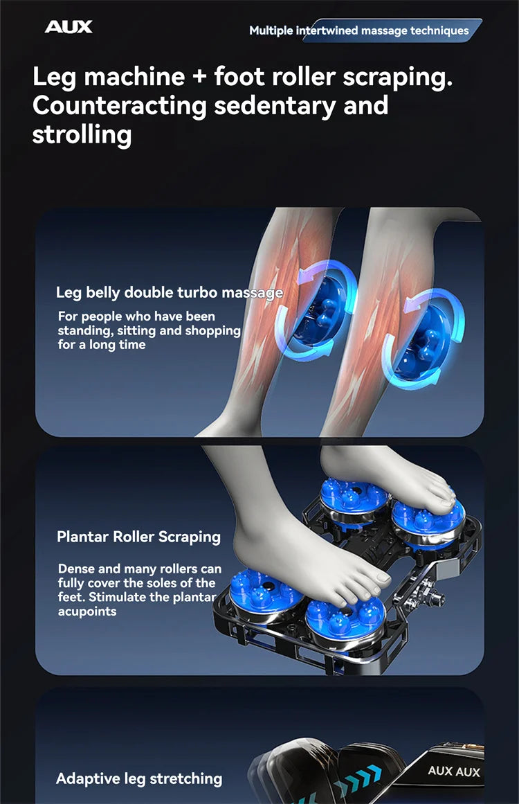 Dual-Core 6D+6D Massagesessel Ganzkörper-Schwerelosigkeits-Massagesessel mit Heizung Tiefenentspannungs-Massagesessel
