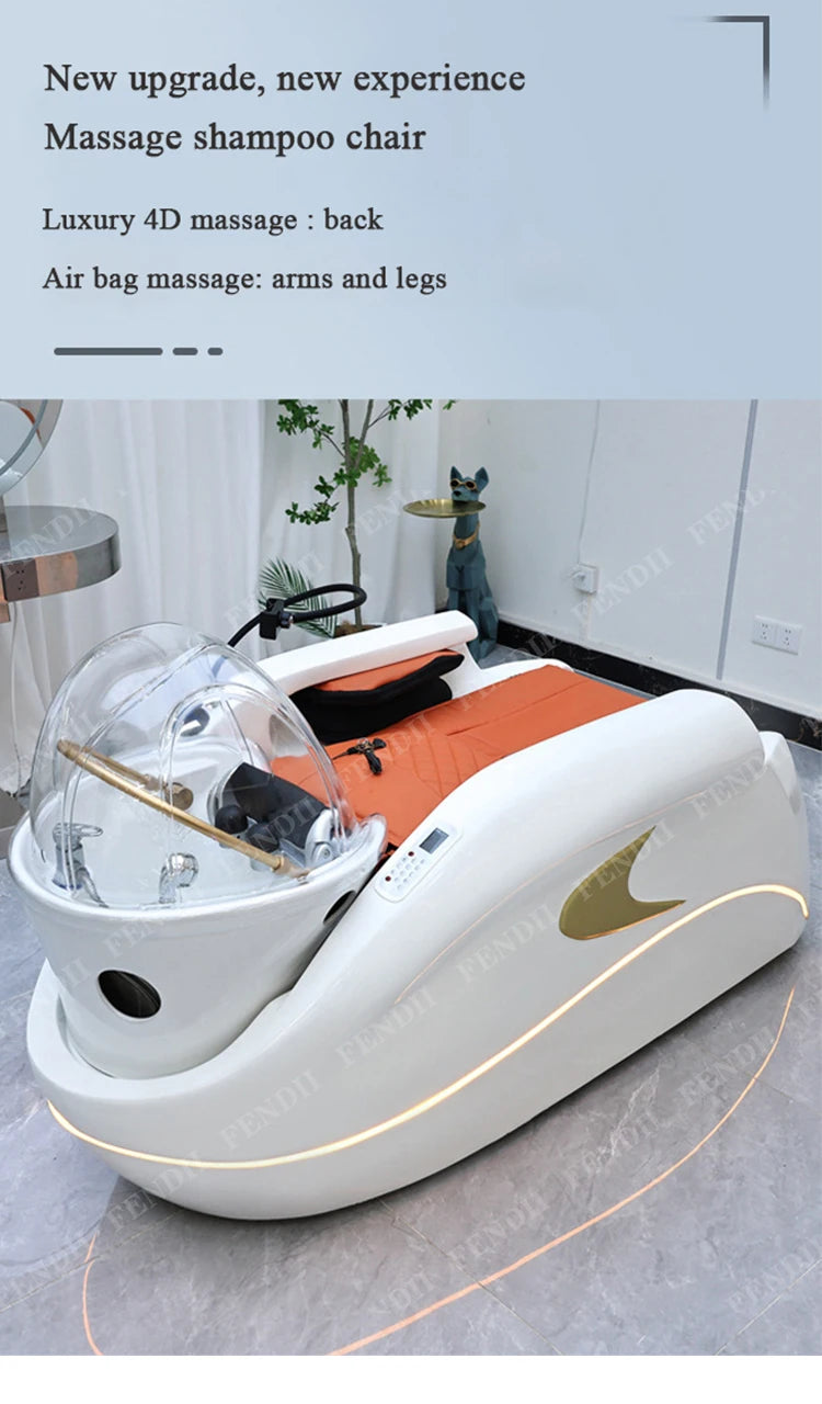 Professional Luxury Lounge Chair Barber Shop Head Spa Massage Shampoo Bed Hair Shampoo Chair