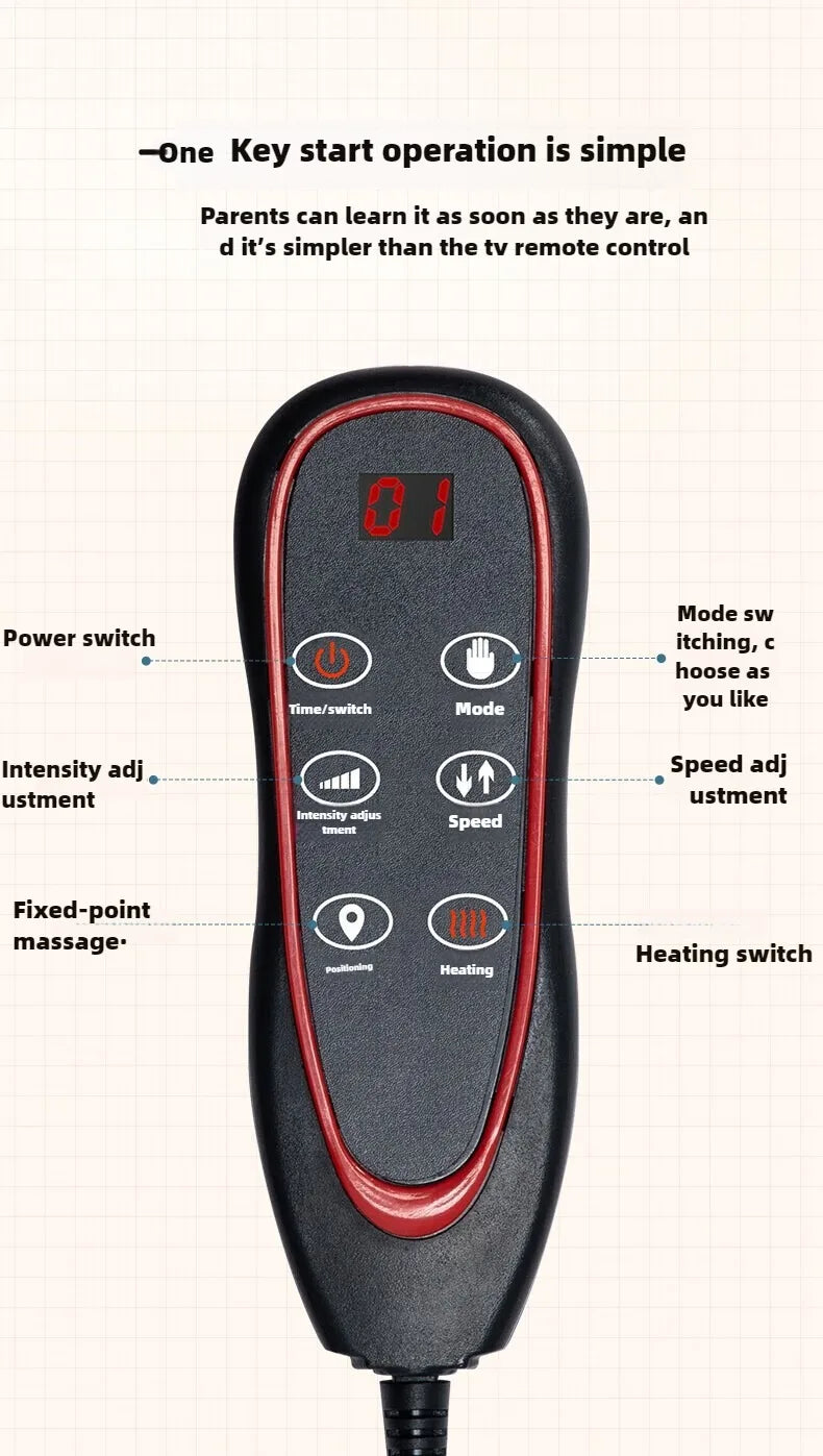 Elektrische Ganzkörpermassage-Matratze mit Heizung, Handsteuerung, Schulter-Nacken-Taillen-Airbag-Rücken-Knet-Vibrations-Massagekissen