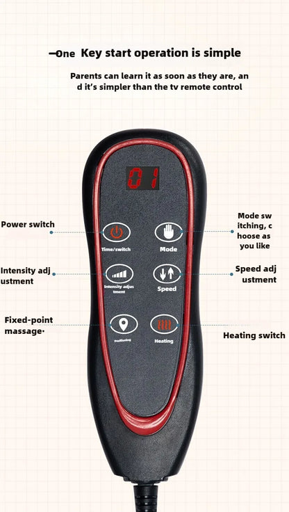 Elektrische Ganzkörpermassage-Matratze mit Heizung, Handsteuerung, Schulter-Nacken-Taillen-Airbag-Rücken-Knet-Vibrations-Massagekissen