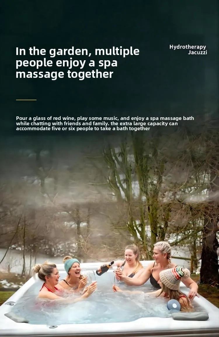 Smart Whirlpool Jacuzzi Spa-Wanne Tragbare Innen- und Außen-Badewanne mit Surfmassage Außen-Massagebadewanne Luft-Wasserdüse Möbel