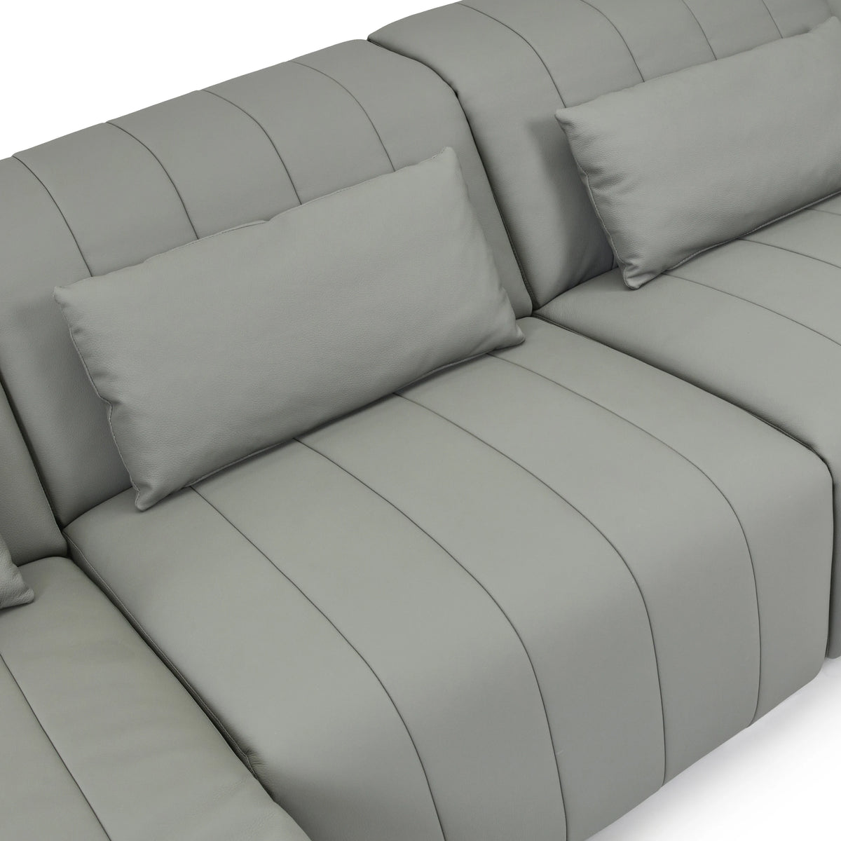 Dark Grey Genuine Leather Sectional Couches Luxury Electric Reclining Living Room Sofa