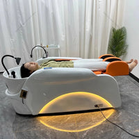XinSheng Friseursalon-Shampoosessel Kopf-SPA-Begasungsgerät Elektrische Massageliege für Freizeit- und Gesundheitsgeschäfte Kommerzielle Möbel
