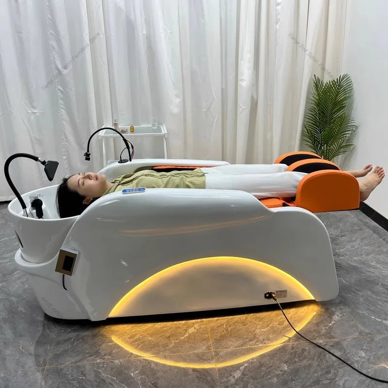 XinSheng Friseursalon-Shampoosessel Kopf-SPA-Begasungsgerät Elektrische Massageliege für Freizeit- und Gesundheitsgeschäfte Kommerzielle Möbel