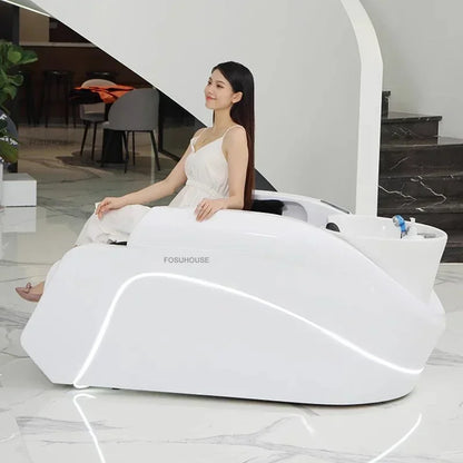 Massage-Shampoo-Bett Friseur-Haarsalon Elektrischer Laden Multifunktions-Shampoo-Stuhl Salonmöbel Begasungsmassagebett