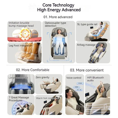 massage chair full body with airbag 3D Zero Gravity Massage Chair with Heat Therapy Foot Roller Bluetooth Music massage sofa