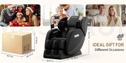 Zero-Gravity-Ganzkörpermassagesessel mit Heizung, Airbags, Fußroller & Touchscreen – Belastbar bis 82 kg