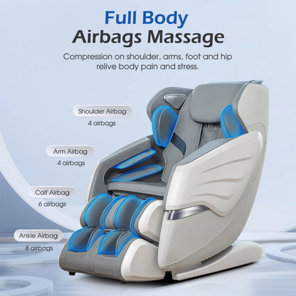 New Update GR8686 Massage Chairs with AI Voice, App Control SL Track Zero Gravity Full Body Massage Recliner Gray