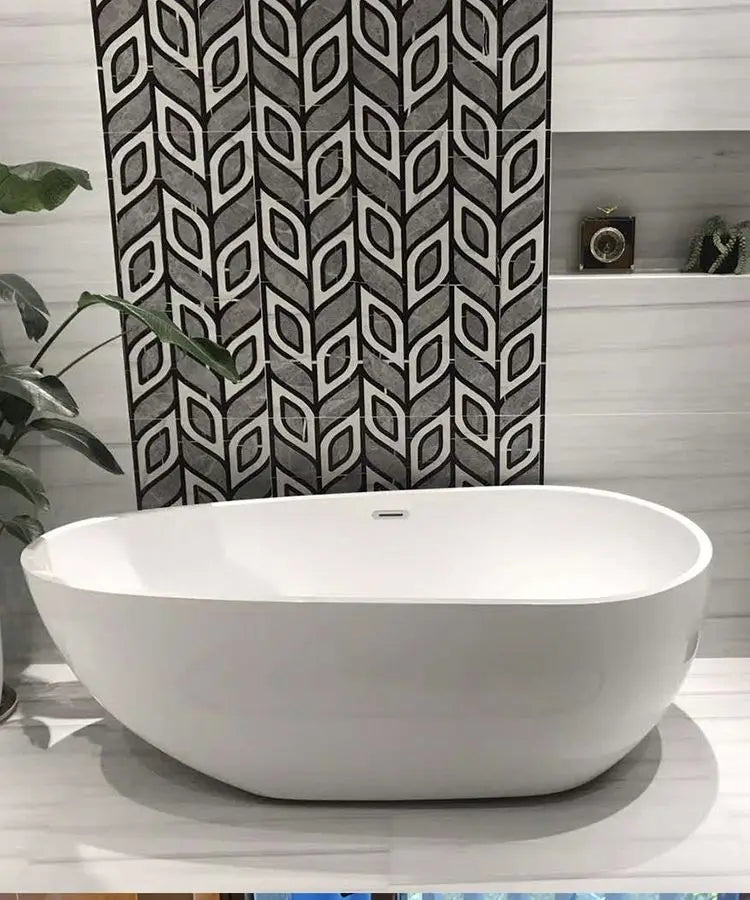 CZ Badewanne für den Heimgebrauch Integrierte nahtlose ovale Wassertropfenform Kleine Wohnung Freistehende Boutique-Hotel-Standbadewanne