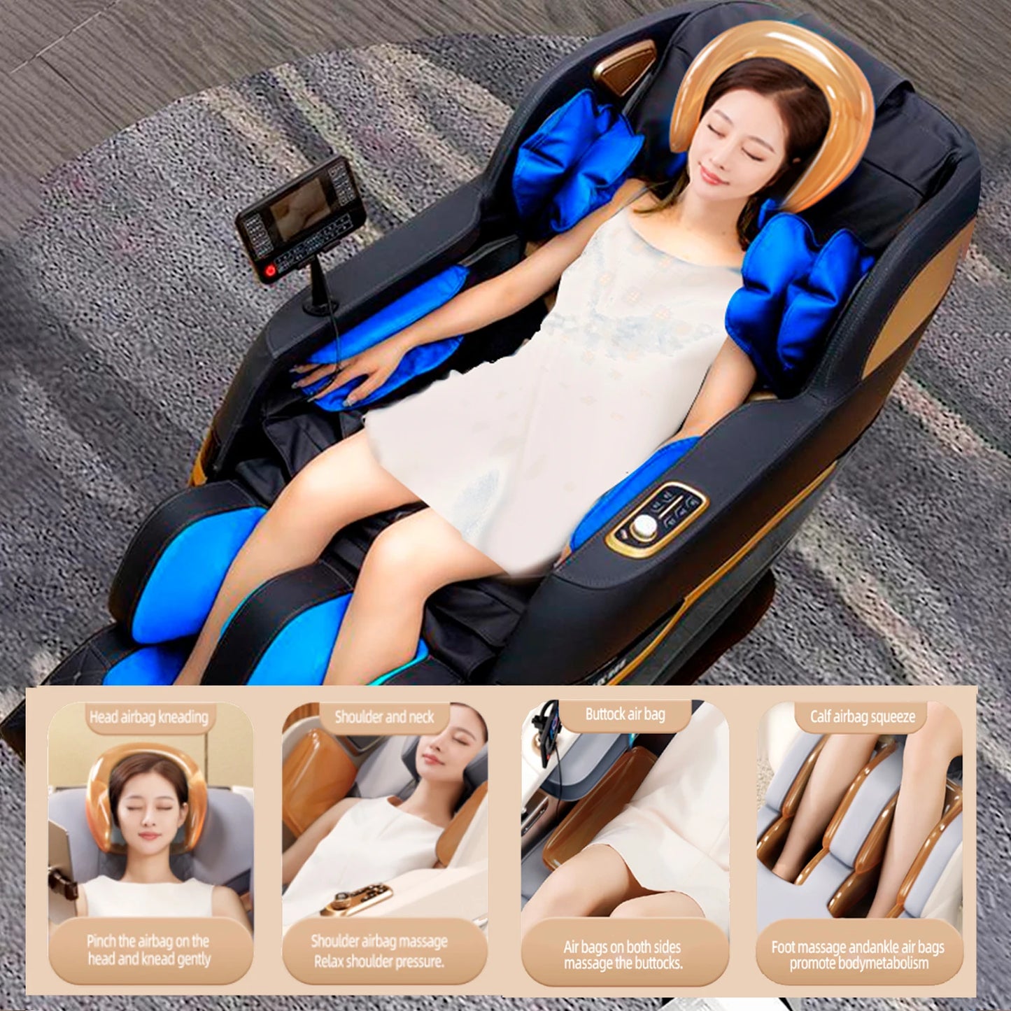 2025 new model massage chair 4d zero gravity full body AirBag Wrapped Automatic Heating Kneading Bluetooth music 3-year warranty