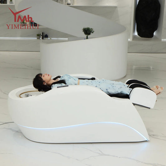 Salon Furniture Pink Light Automatic Electric Shampoo Massage Bed Hair Wash Beds