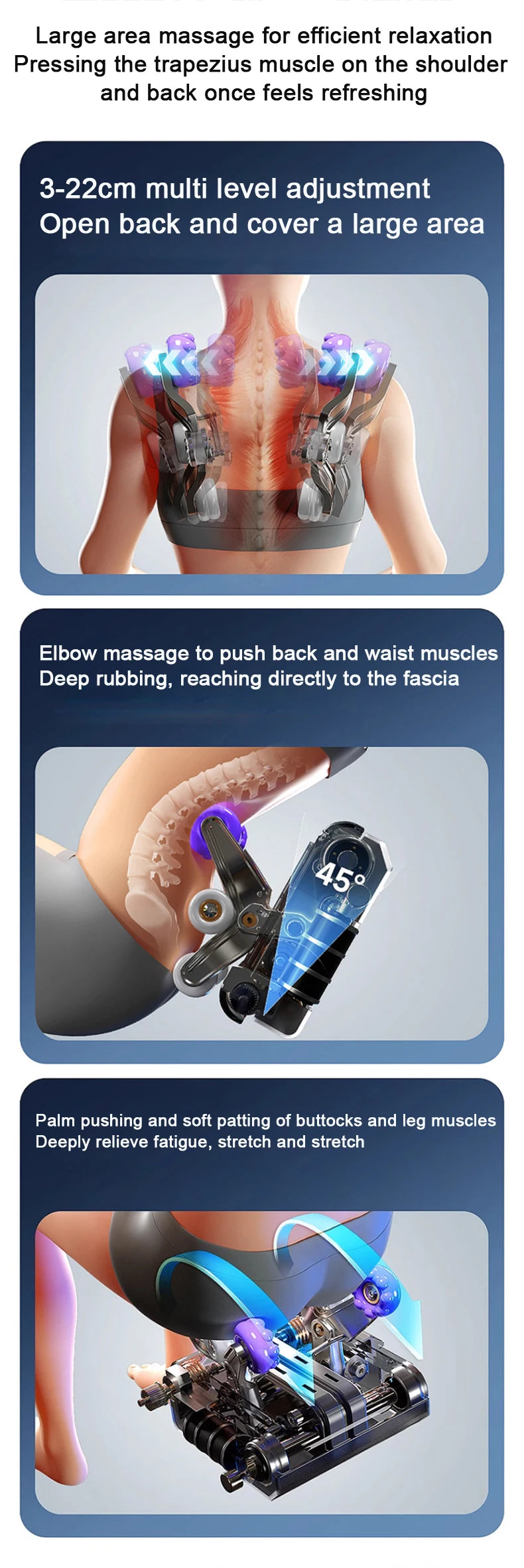 Ergonomischer Zero-Gravity-Massagesessel, Shiatsu-Technologie, Ganzkörper-Airbags, Fußrollen, Wadenkneten, Bluetooth, Wohnkomfort