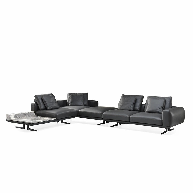 Modern L-Shape Modular Genuine Leather Sofa Comfort Sectional Couch Living Room Furniture Sofa Set Living Room