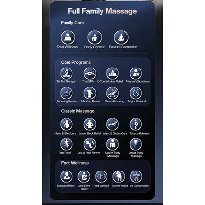4D+3D-Massagesessel Ganzkörper-Massagesessel mit Schwerelosigkeitsfunktion, SL-Track, Shiatsu-Massage, Bodyscan, Fußrollen, Dehnfunktion, Heizfunktion