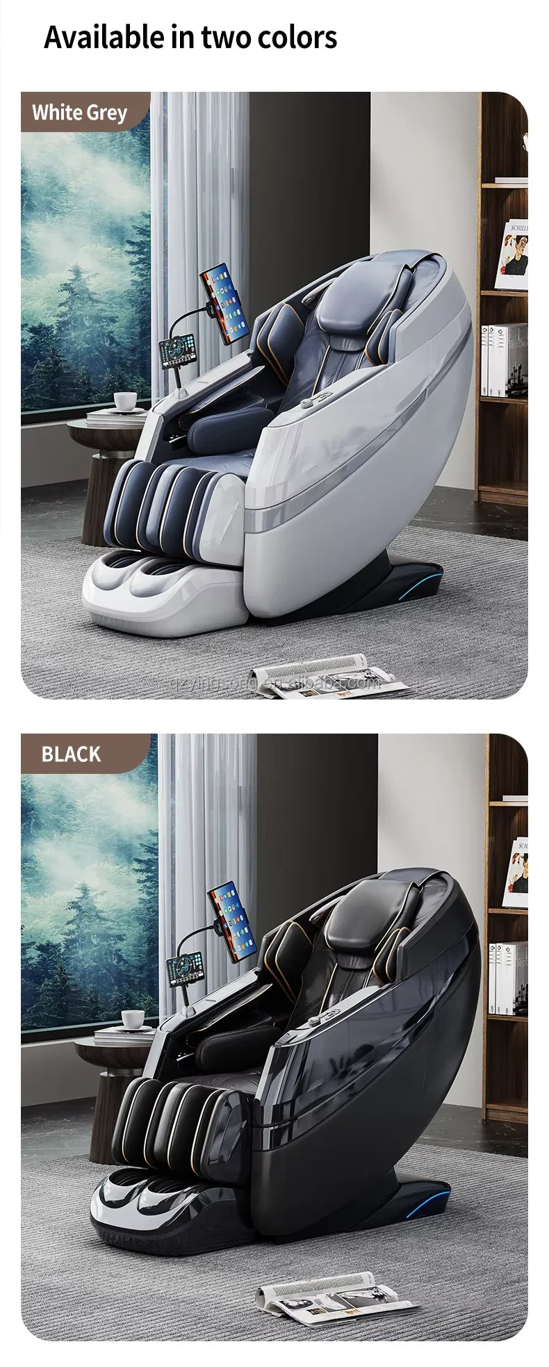 Full body zero gravity heating deep tissue massage chair, Bluetooth roller massage chair