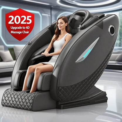 4D-Massagesessel mit Ganzkörperentspannungsfunktion 2025 Zero Gravity SL-Track Shiatsu mit Bluetooth-Lautsprecher und KI-Steuerung