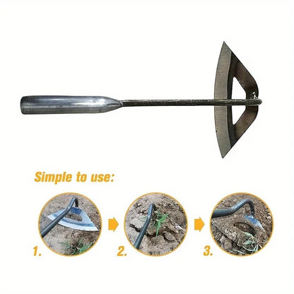 Houe Creuse Durable Tout Acier de Qualité Supérieure, Râteau de Désherbage Durable et Antirouille, Idéal pour les Légumes HP