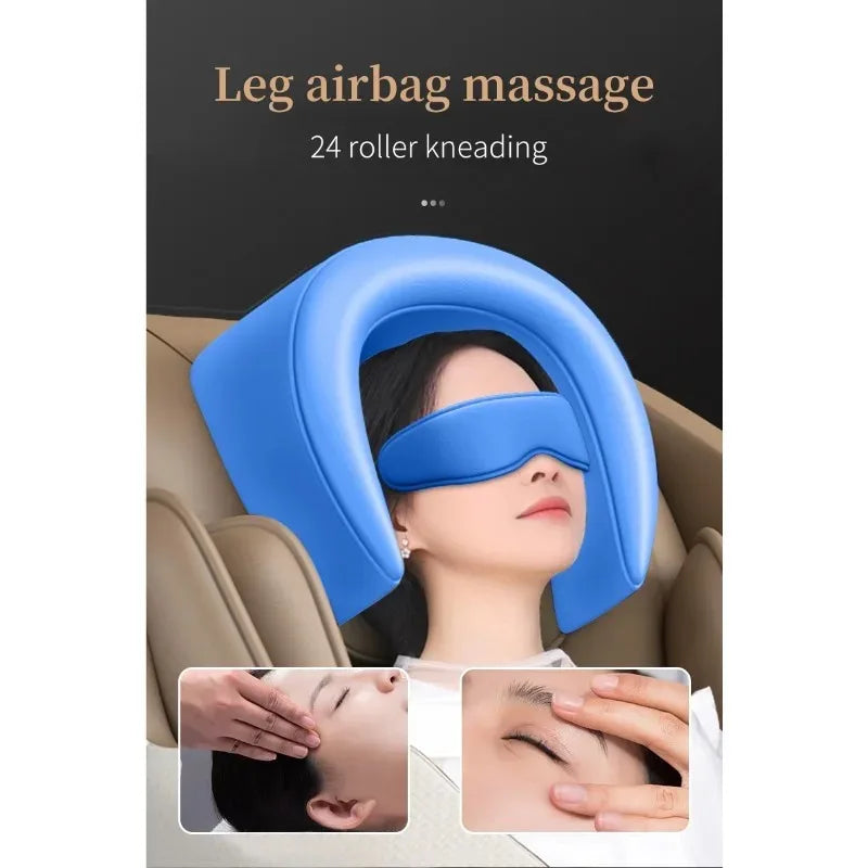 Luxury Portable Massage Chair, Zero Gravity Full Body with Foot Rollers & Music | Electric Relaxation & Entertainment System