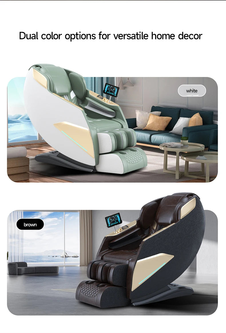 Weißer Luxus Bürostuhl Zuhause 4D SL-Schienen-Massagesessel mit Schwerelosigkeitsfunktion