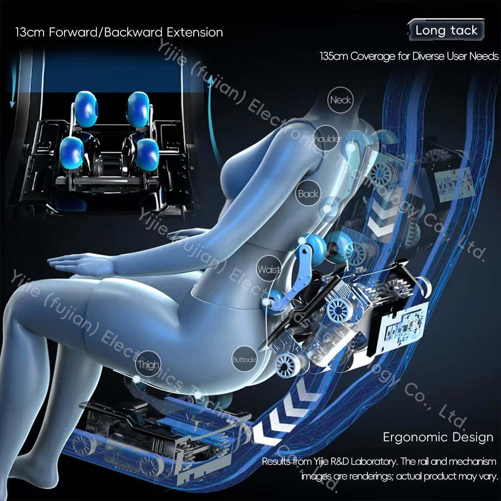 Zero Gravity Luxus Shiatsu Ganzkörper-Luftstreckungs-Doppelkern-Massagesessel