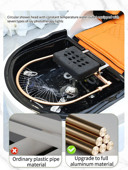 XinSheng Professionelles elektrisches Massagebett Kopf-SPA-Salon-Massagetisch Haarwasch-Räucherbetten Friseursalon Intelligente Möbel